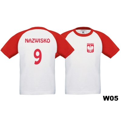Koszulka dziecięca Małego Kibica Reprezentacji Polski + Nazwisko i numer w05